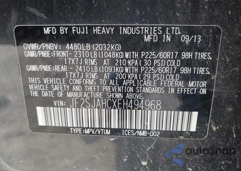 2014 Subaru Forester 2.5I Limited z USA, uszkodzony, nr VIN JF2SJAHCXEH494968